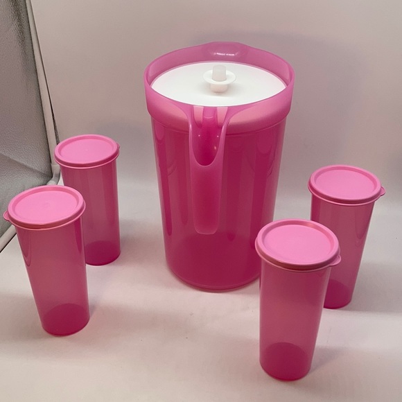 Tupperware Jumbo Jug and 4 Tumblers Set - Picture 3 of 16